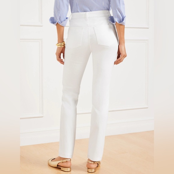 Talbots | Flawless High-Waist Straight-Leg Curvy | Women's White Jeans | 12 - Picture 2 of 16